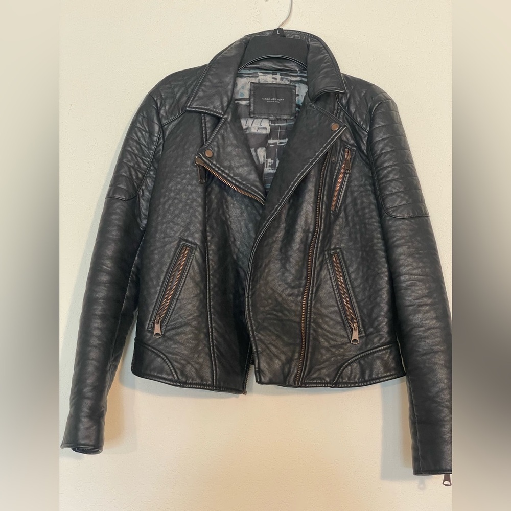 Marc New York Quilted Black Faux Leather Jacket